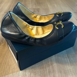 Cole Haan Terrin C-Buckle Ballet Flats - Navy